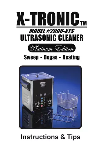 X-Tronic Ultrasonic Cleaner 2000 Instructions