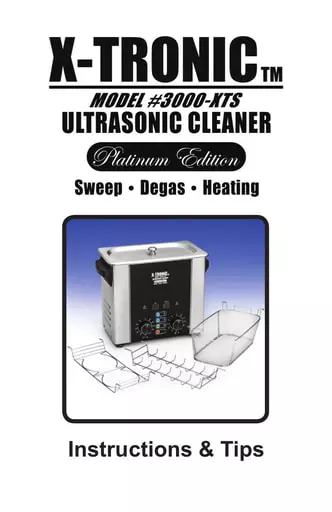 X-Tronic Ultrasonic Cleaner 3000 Instructions