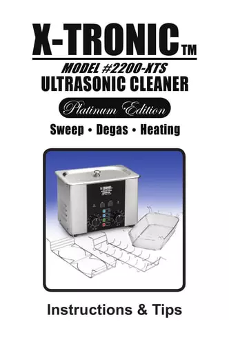X-Tronic Ultrasonic Cleaner 2200 Instructions