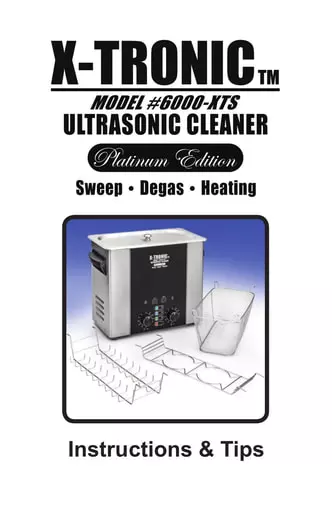 X-Tronic Ultrasonic Cleaner 6000 Instructions